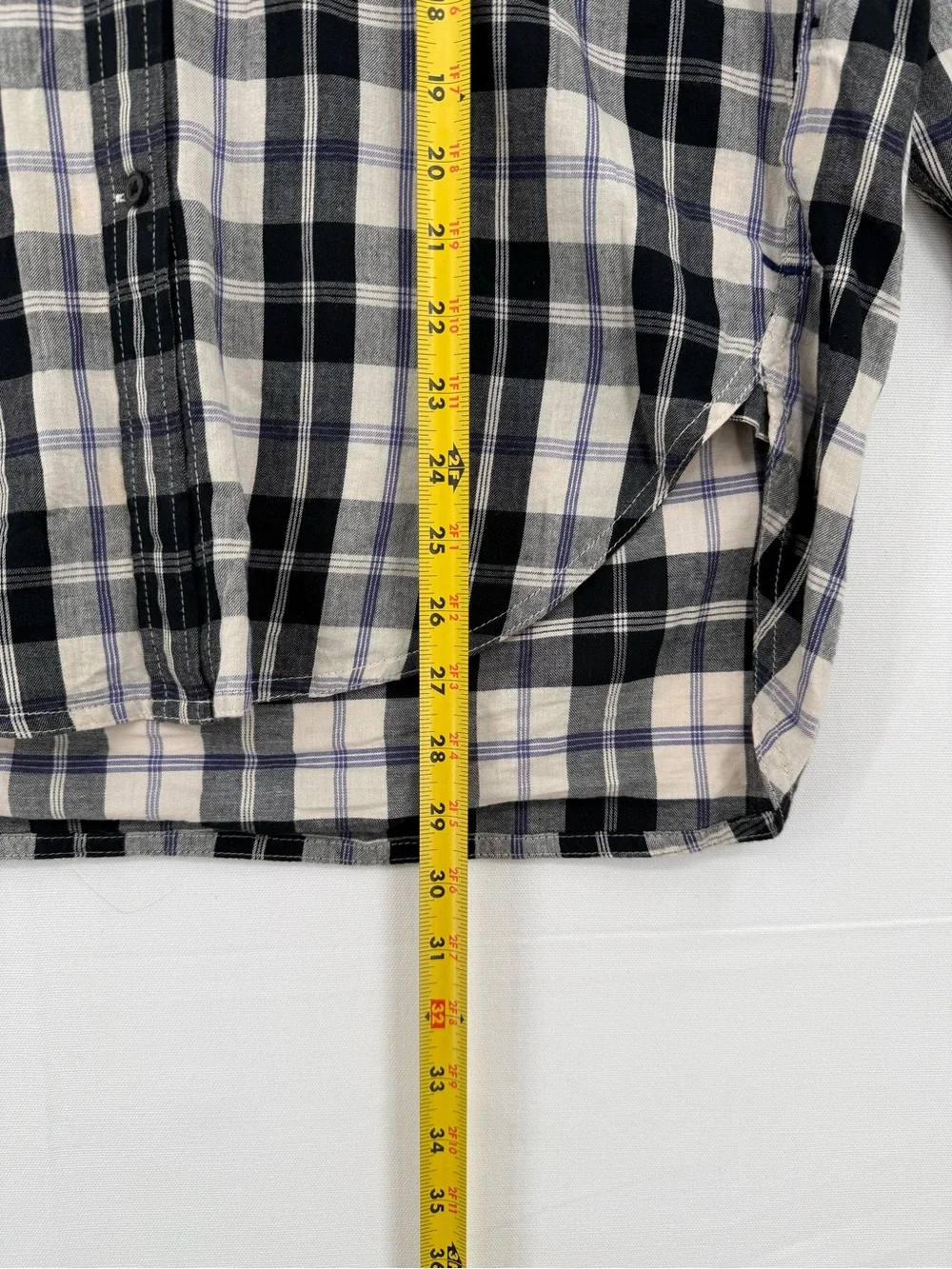 J. Crew Plaid Button Down Shirt Women’s Size 4 Black Blue Cream Cotton